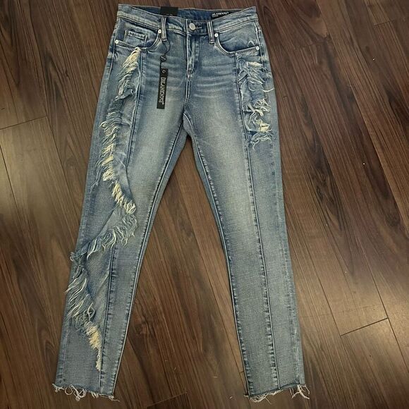NWT Blank nyc bond frayed jeans mid rise Jean  26 - Picture 2 of 9